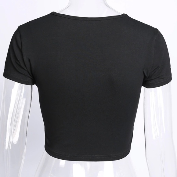 “Fitness Mafia” B&W Crop Top - Picture 3 of 3